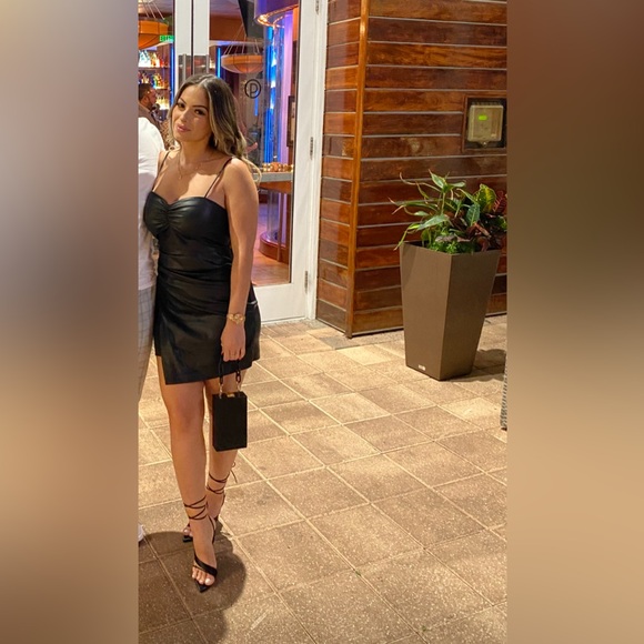 Black faux leather dress - Picture 3 of 3